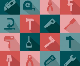 Flat Life Tool Icons Vector