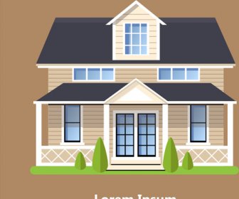 Flat Style Houses Creative Template Vector Set