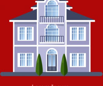 Flat Style Houses Creative Template Vector Set