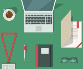 Flat Style Office Elements Vector
