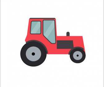Płaskie Style Traktor Wektor