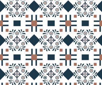 Floor Tile Pattern Repeating Symmetrical Shapes Flat Design