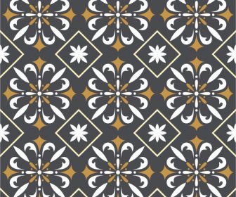 Floor Tile Pattern Template Dark Classical Repeating Symmetry