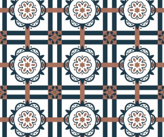 Floor Tile Pattern Template Symmetric Design Floral Geometry