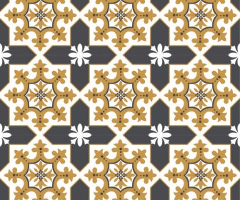 Floor Tile Pattern Template Symmetric Shapes Elegant Classic