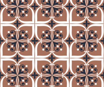 Floor Tile Pattern Template Symmetrical Flat Repeating Floral