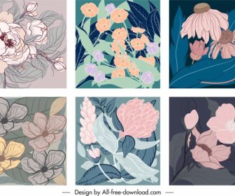 flora background templates classical handdrawn sketch