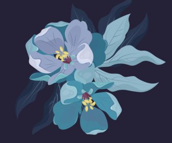 Pintura De Flora Diseño Clásico Oscuro En Flor