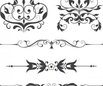 Floral And Swirls Ornaments
