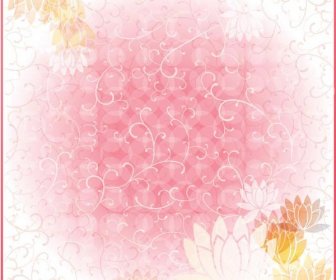 花のアート パターン グリーティング カード背景