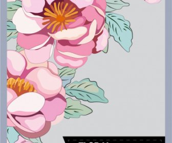 花の背景カラフルな古典的な手描きのデザイン