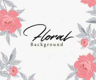 Floral Background Template Bright Elegant Classical Decor