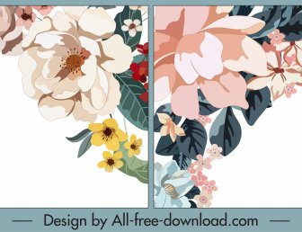 Floral Background Templates Bright Colorful Classic Decor