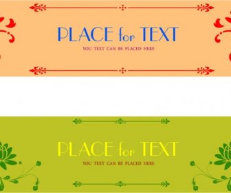 Цветочные баннеры коллекции округлые горизонтальный дизайн стиль