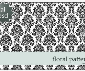 Floral Black Backgrounds Design Vector