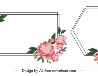 Floral Border Templates Elegant Classic Rectangular Polygon Sketch