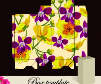 Floral Box Template Vector