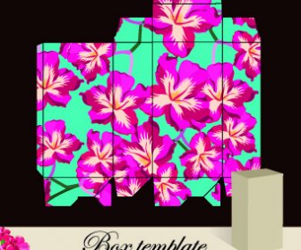 Floral Box Template Vector