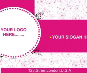 Floral Business Card Pink
