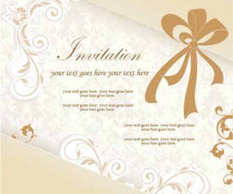 Floral Elegant Invitation Cards Vector Set