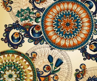 꽃 민족 패턴 배경 아트 그래픽