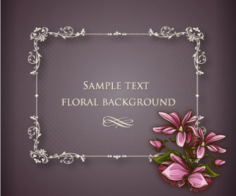 Floral Frames Vector Backgrounds Set