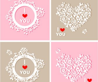 Floral Heart And Clock Vector