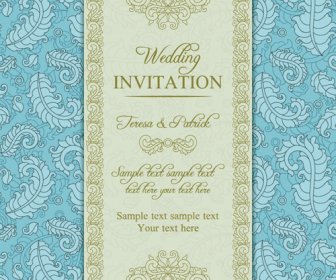 Conjunto De Vetores De Cartões De Convite De Casamento Ornamentado Floral
