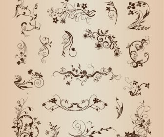 Floral Pattern-Elemente Für Die Dekoration