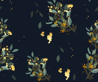 Floral Pattern Modern Colored Contrast Decor