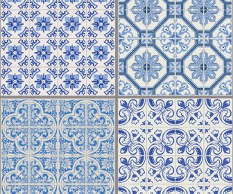 Floral Pattern Seamless Vector Blue Style