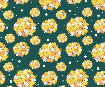 Floral Pattern Template Bright Repeating Petals Modern Flat
