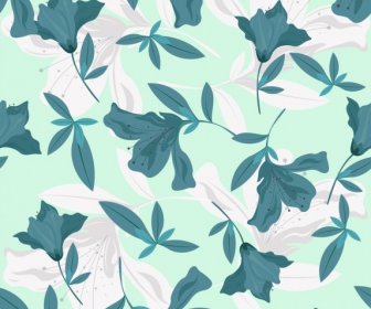 Floral Pattern Template Classical Colored Sketch
