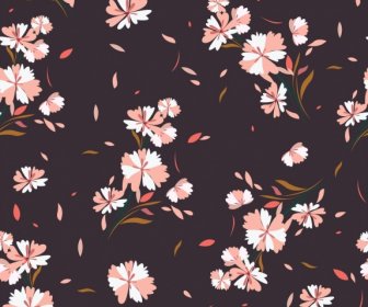 Floral Pattern Template Classical Dark Colored Decor
