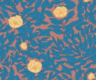 Floral Pattern Template Classical Handdrawn Design