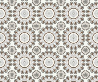 Floral Pattern Template Classical Symmetrical Repeating Decor