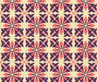 Floral Pattern Template Colored Classical Repeating Flat Sketch
