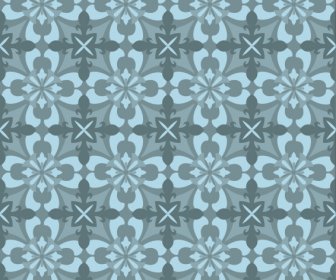 Floral Pattern Template Colored Flat Classical Symmetrical Repeating