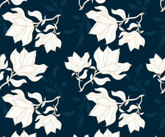 Floral Pattern Template Contrast Handdrawn Blurrred Design