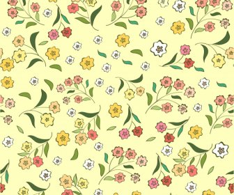 Floral Pattern Template Elegant Colorful Flat Classical Decor
