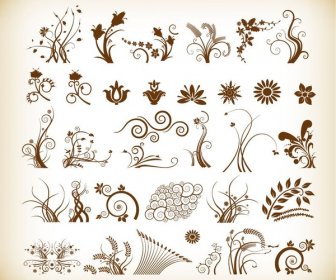 Floral Patterns For Design Vector Illustration Set