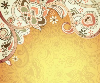 Floral Patterns Retro Style Background