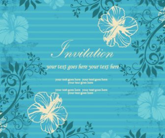 Floral Retor Invitations Background Vector