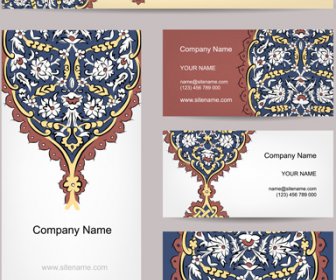 Floral Style Business Cards Kit Vector