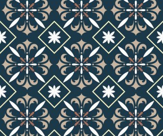 Floral Tile Pattern Template Elegant Dark Repeating Design