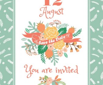 花の結婚式招待状デザイン