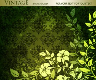 Floral With Vintage Backgrounds Vector