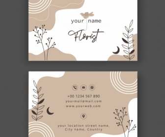 Florist Business Card Template Elegant Handdrawn Floral Decor