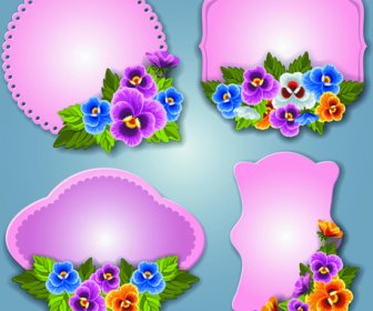 Flower And Labels Vector
