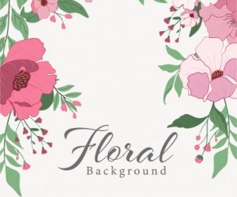 Flower Background Template Elegant Classic Design Blooming Sketch